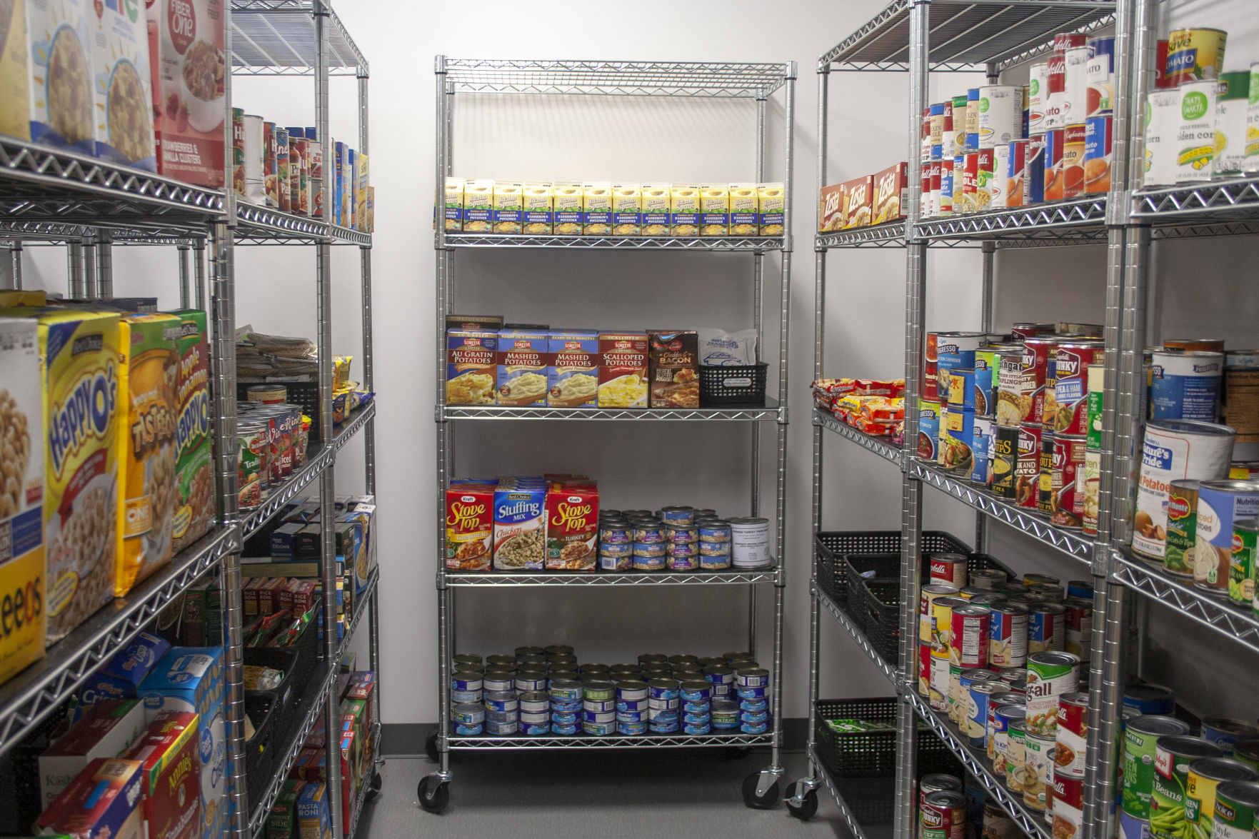 Food Shelving at Husker Pantry's New Location
